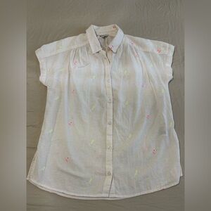Lucky Brand White Shirt with Neon Highlights